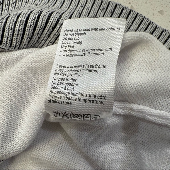 Gabby Isabella Zebra Fringe Cotton Sweater Colorblock 3/4 Sleeve Size Medium - Picture 9 of 9